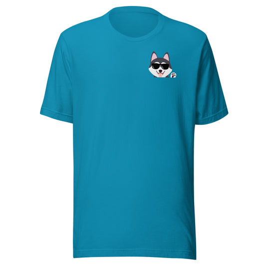 Unisex t-shirt with husky in glasses xiper